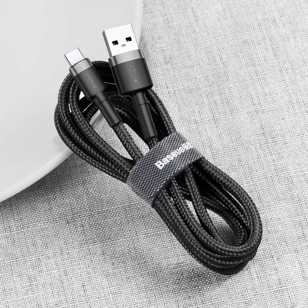 Baseues Cafule USB-C Kábel, Fekete-szürke, 0,5 M (CATKLF-AG1)