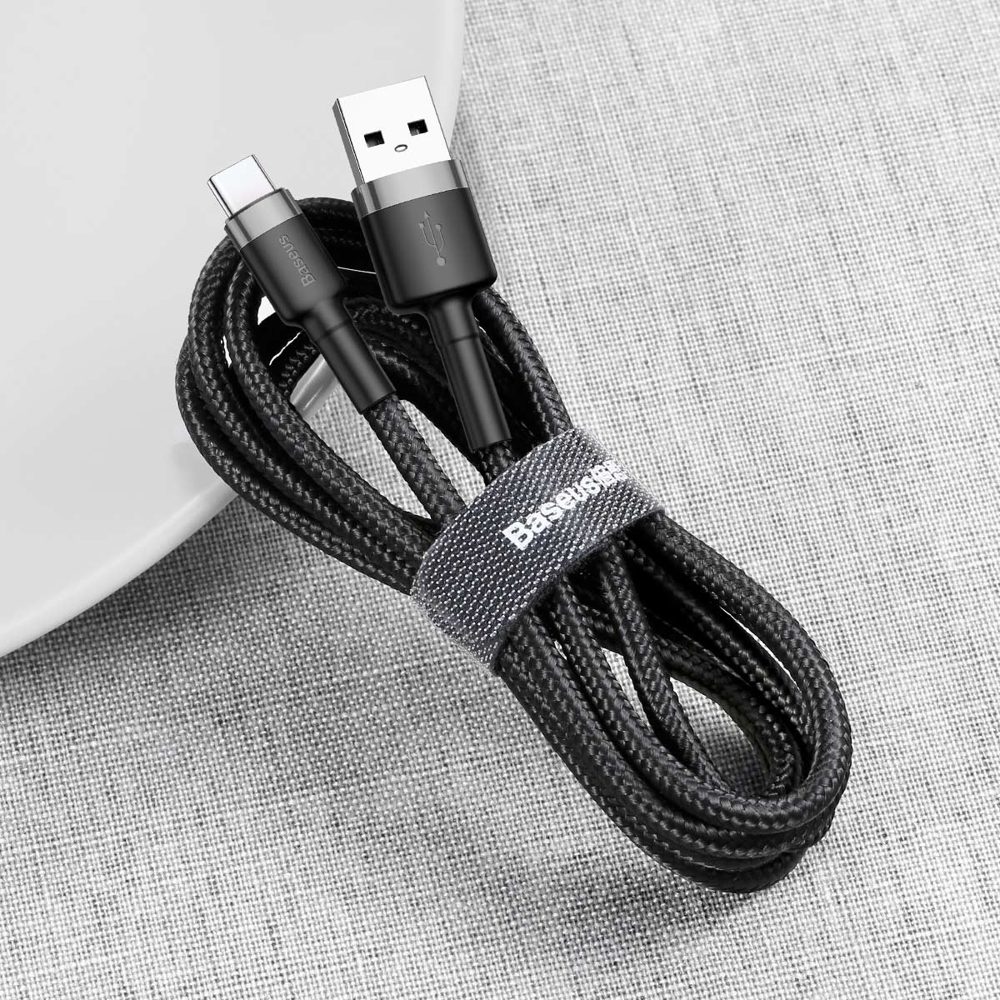 Cablu Baseues Cafule Tip USB-C, Negru Cu Gri, 0,5 M (CATKLF-AG1)