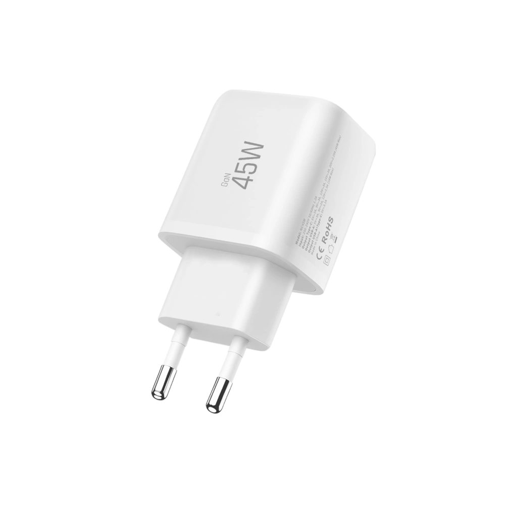 Tech-Protect NCA45W-GAN 2-portová sieťová nabíjačka PD45W / QC 3.0 + kábel lightning, biela