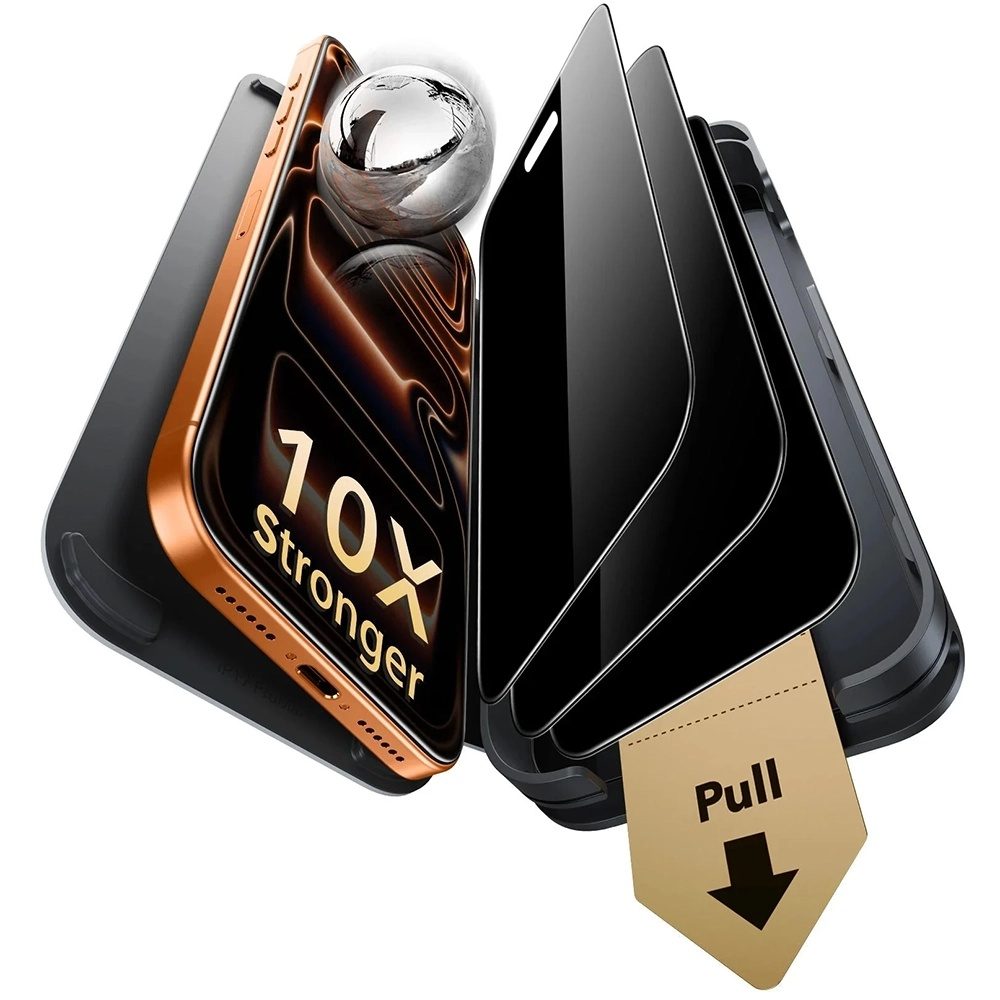 ESR Privacy Armorite Pro Sticlă securizată UltraFit, iPhone 18 Pro Max, 3 bucăți