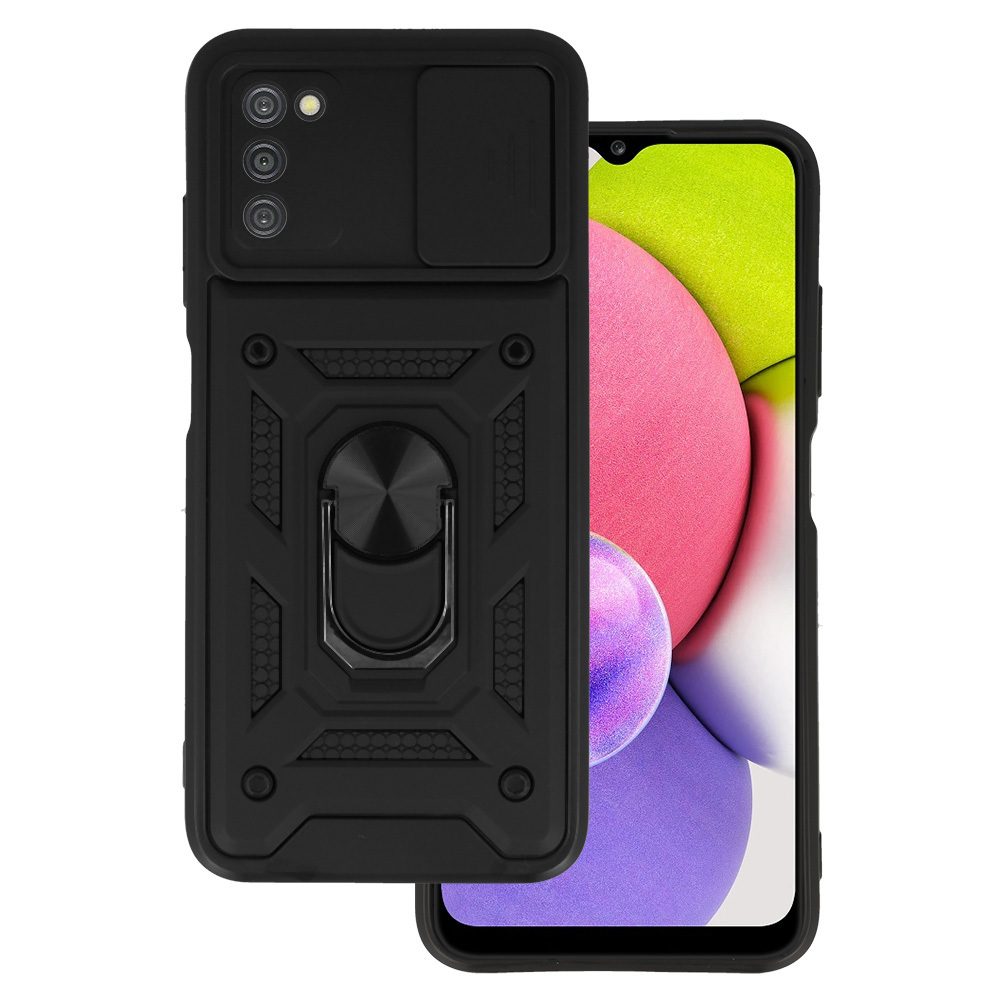 Slide Camera Armor Case Obal, Samsung Galaxy A03s, čierny