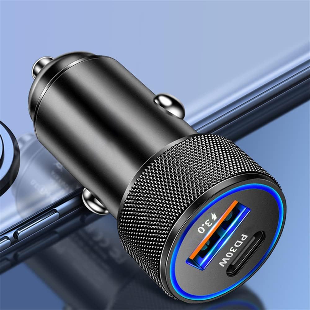 Techsuit nabíjačka do auta (C2), USB + USB-C, čierna