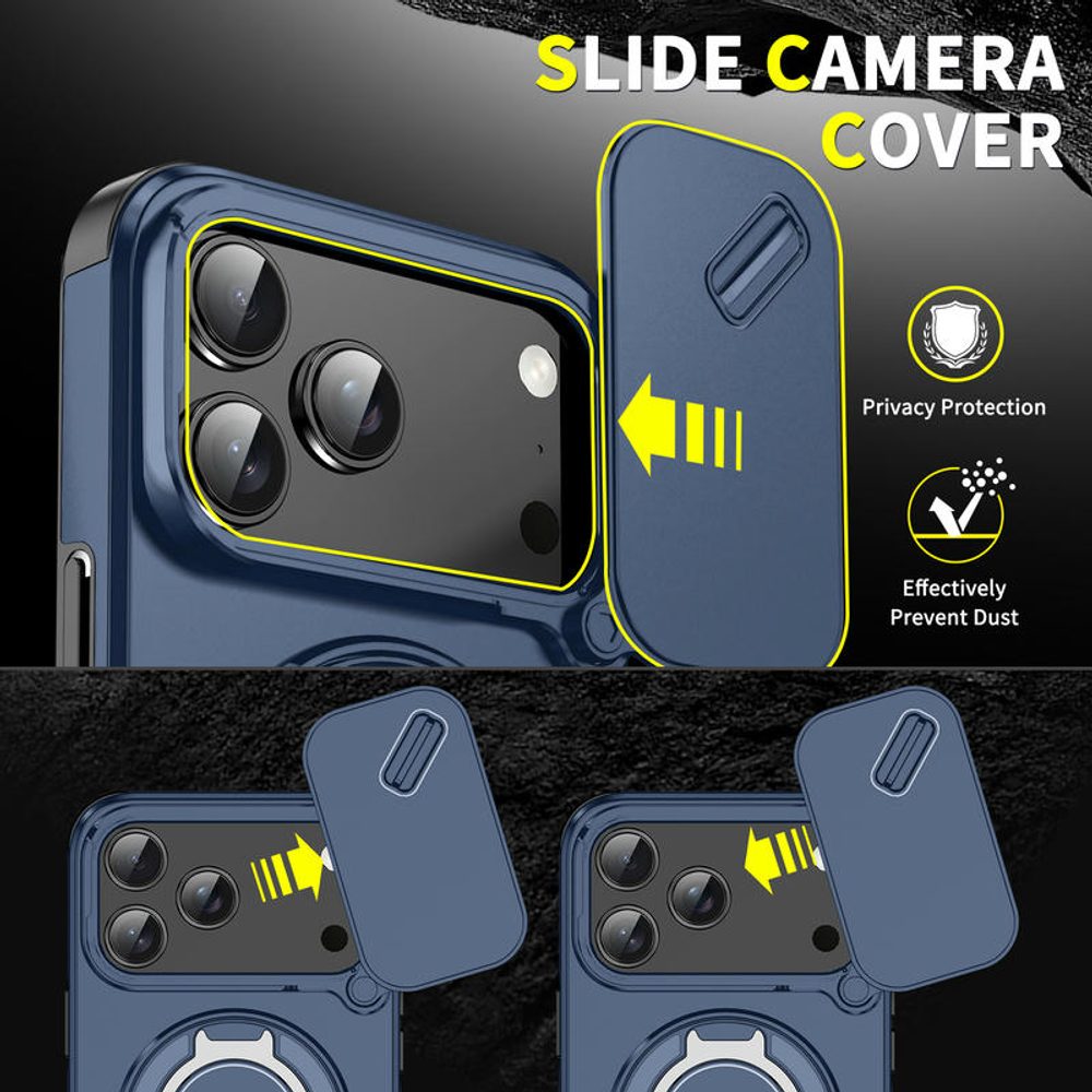 Camslide Stand obal, iPhone 17 Pro Max, modrý