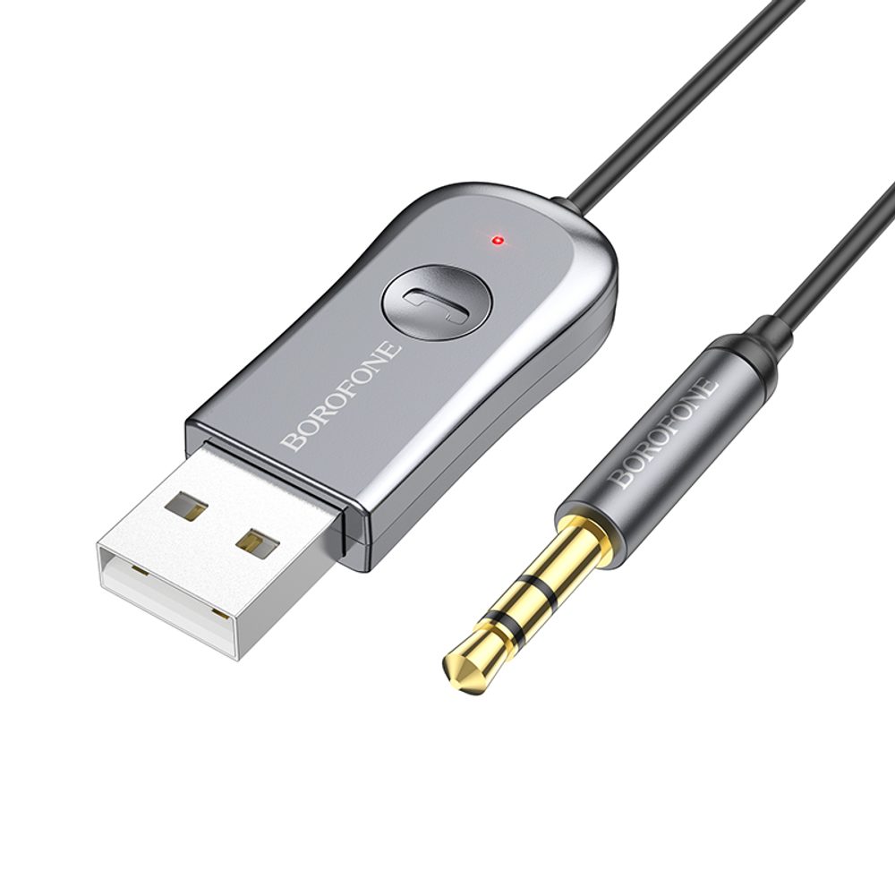 Borofone BC44 Bluetooth Audio Adapter - USB 3,5 Mm-es Jack Csatlakozóra, Szürke