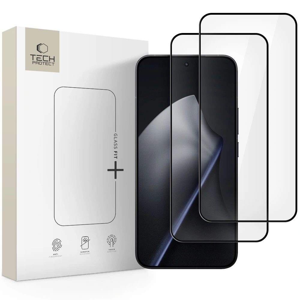 Levně Tech-Protect Tvrzené sklo Fit+ Xiaomi 15T / 15T Pro, černé, 2 kusy