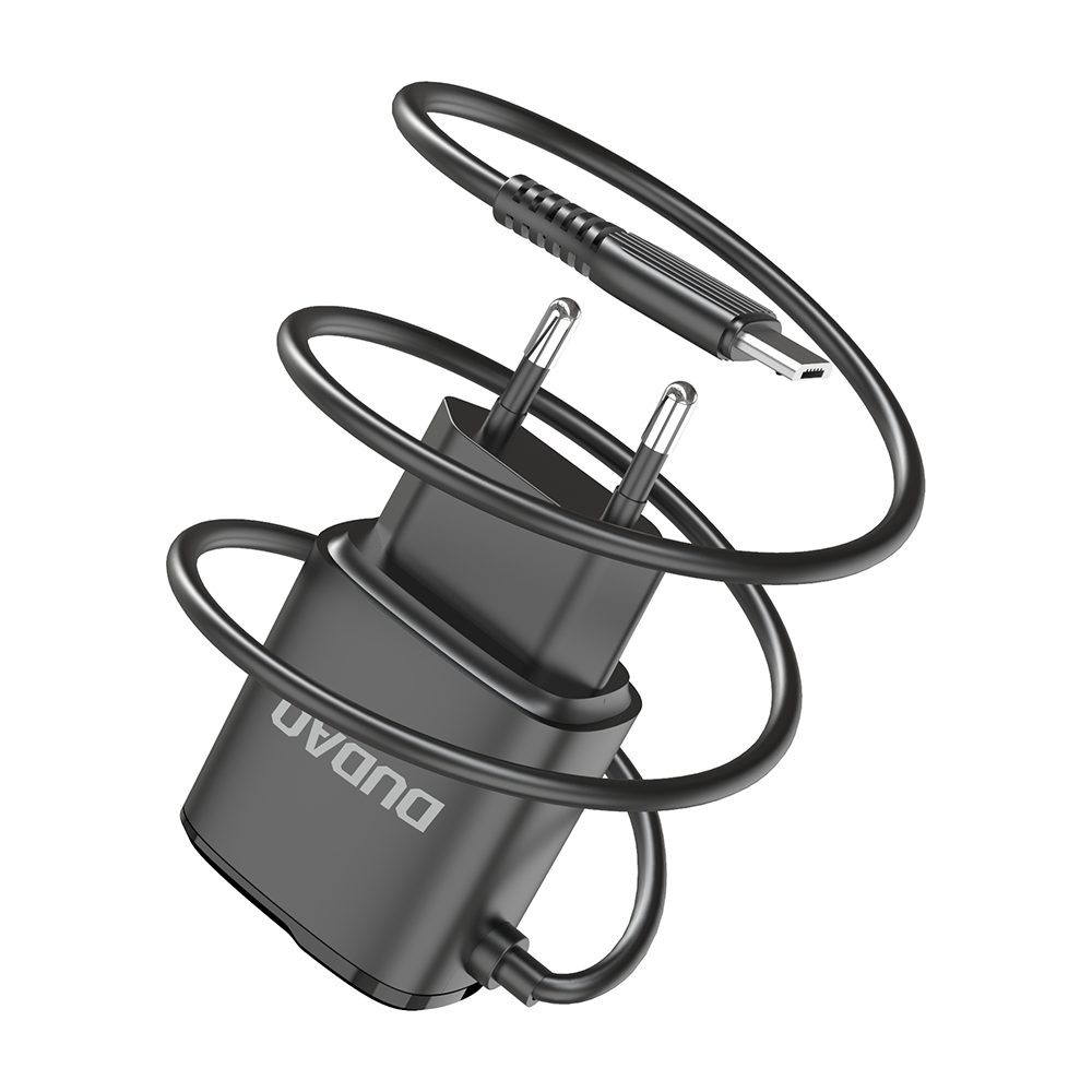 Dudao Încărcător Micro USB, Cu 2 Porturi USB, 12W, Negru