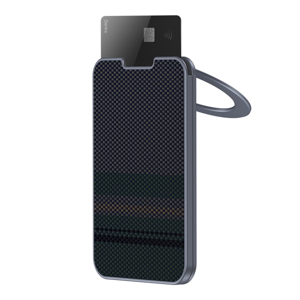 Portofel magnetic Benks cu suport ArmorGo Kevlar, Aurora Light