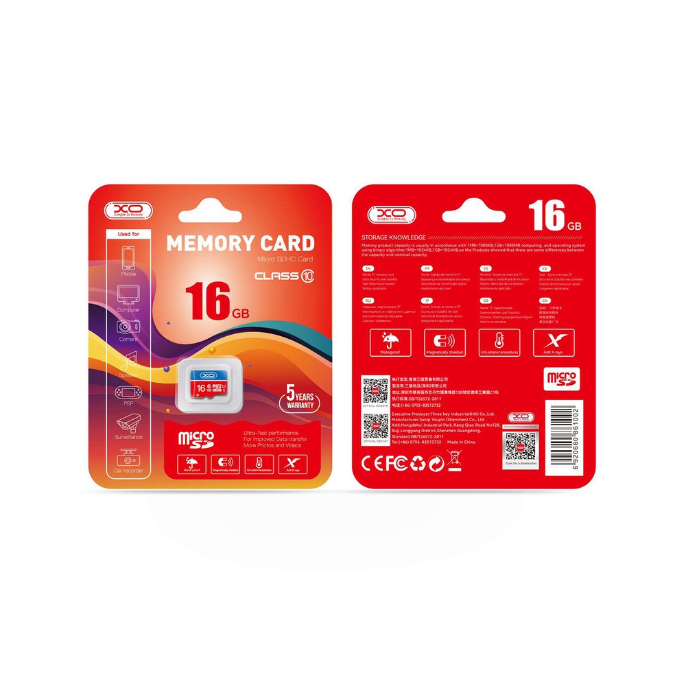 Levně XO paměťová karta microSDHC, 16GB
