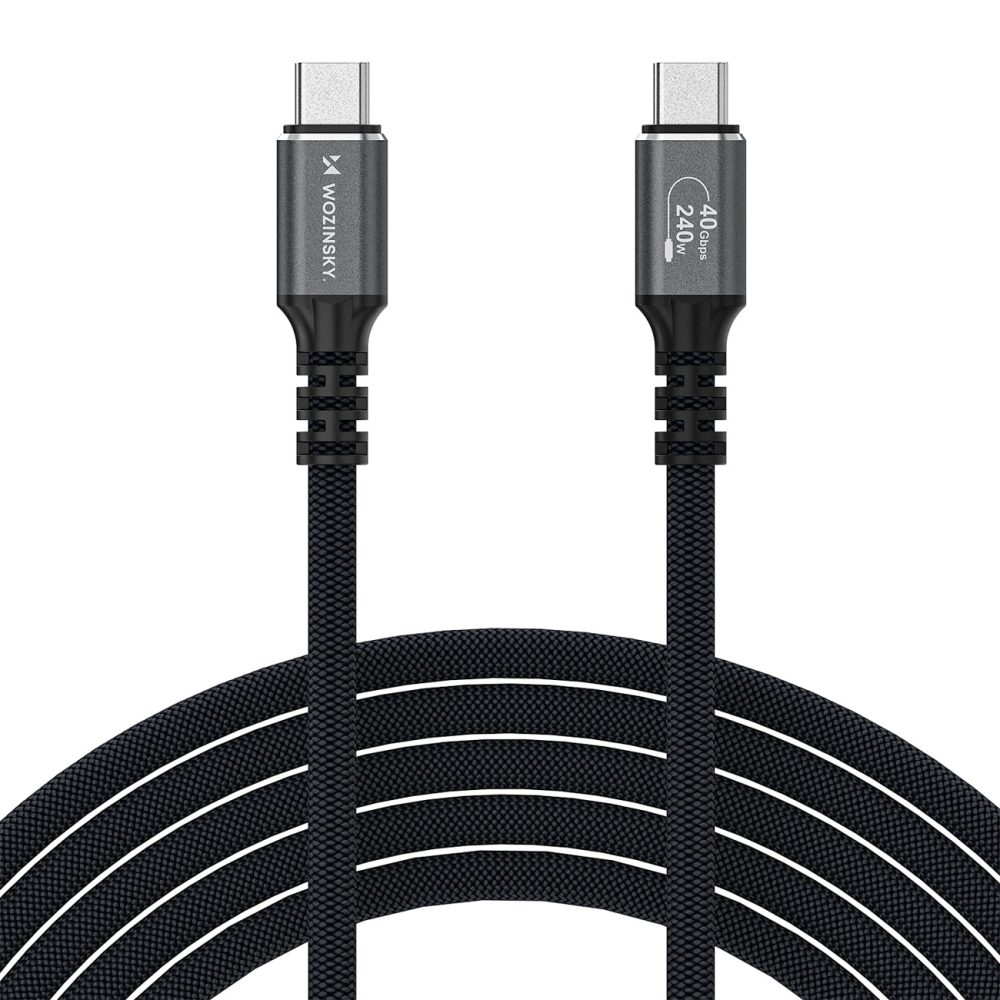 Levně Wozinsky WPS-UY415S kabel USB-C - USB-C, Thunderbolt 4, 240W, 1,5 m, černý