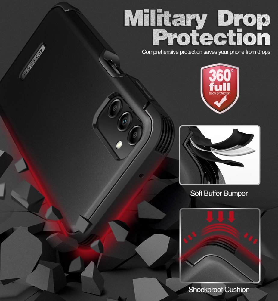 Tech-Protect Kevlar Etui, Samsung Galaxy A14 4G / 5G, črn