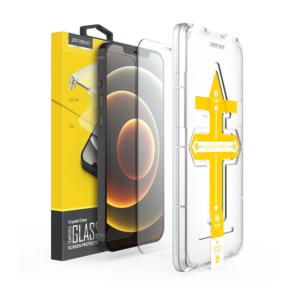 Zifriend, IPhone 12 Pro Max, 2.5D Zaštitno Kaljeno Staklo Crystal Clear S Aplikatorom