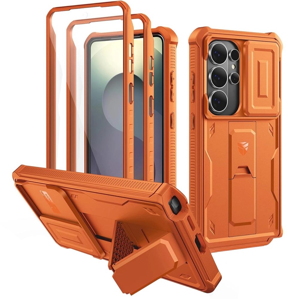 Dexnor 360 Kickstand Camprotector obal Samsung Galaxy S26 Ultra, oranžový