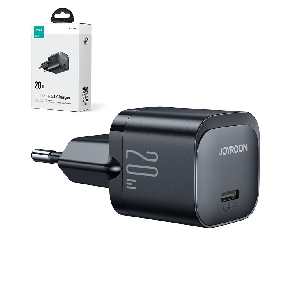 Joyroom JR-TCF02 Mini USB-C Punjač, 20W, PD, Crni