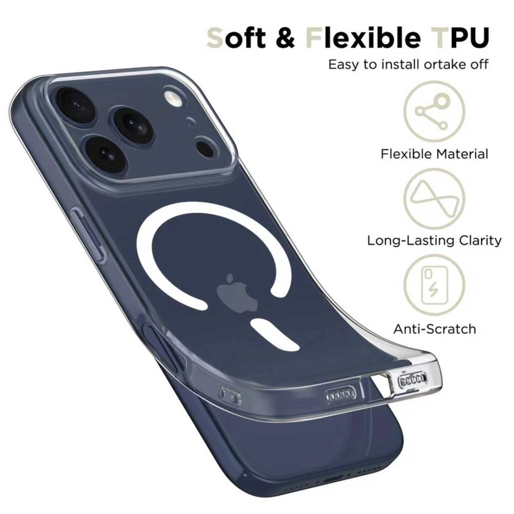 Tech-Protect Flexair MagSafe, iPhone 17 Pro Max, priehľadný
