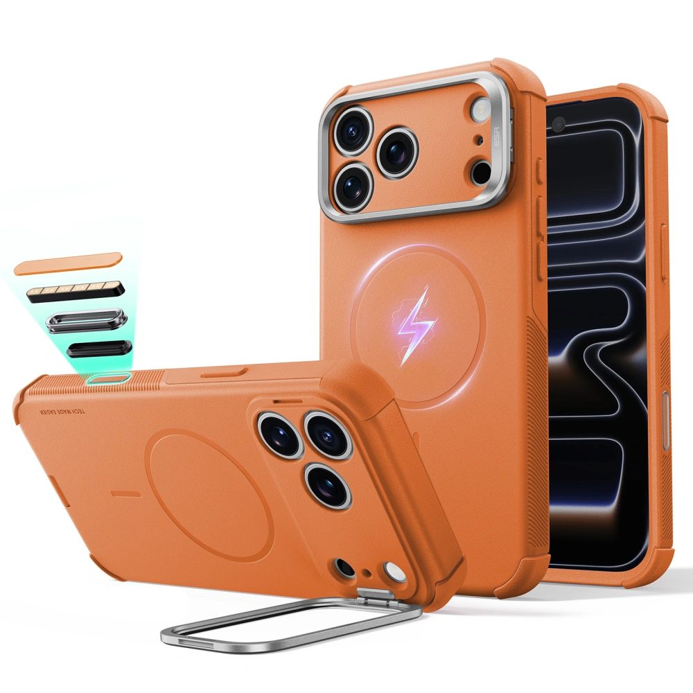 Maska ESR Cyber Tough Kickstand MagSafe, iPhone 17 Pro / 18 Pro, narančasta
