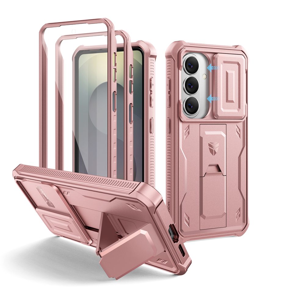 Levně Dexnor 360 Kickstand Camprotector obal Samsung Galaxy S26, růžový