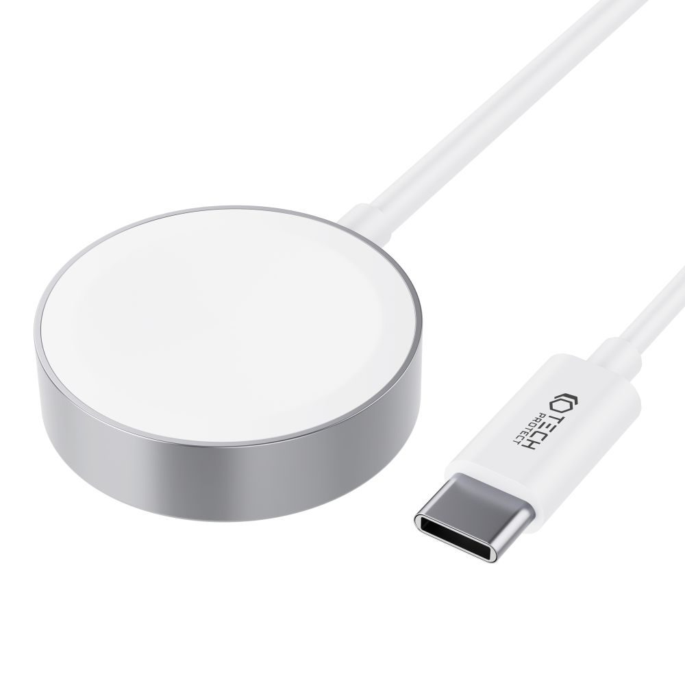 Tech-Protect UltraBoost - Magnetický Nabíjací Kábel Pre Apple Watch - USB-C, 1,2 M, Biely