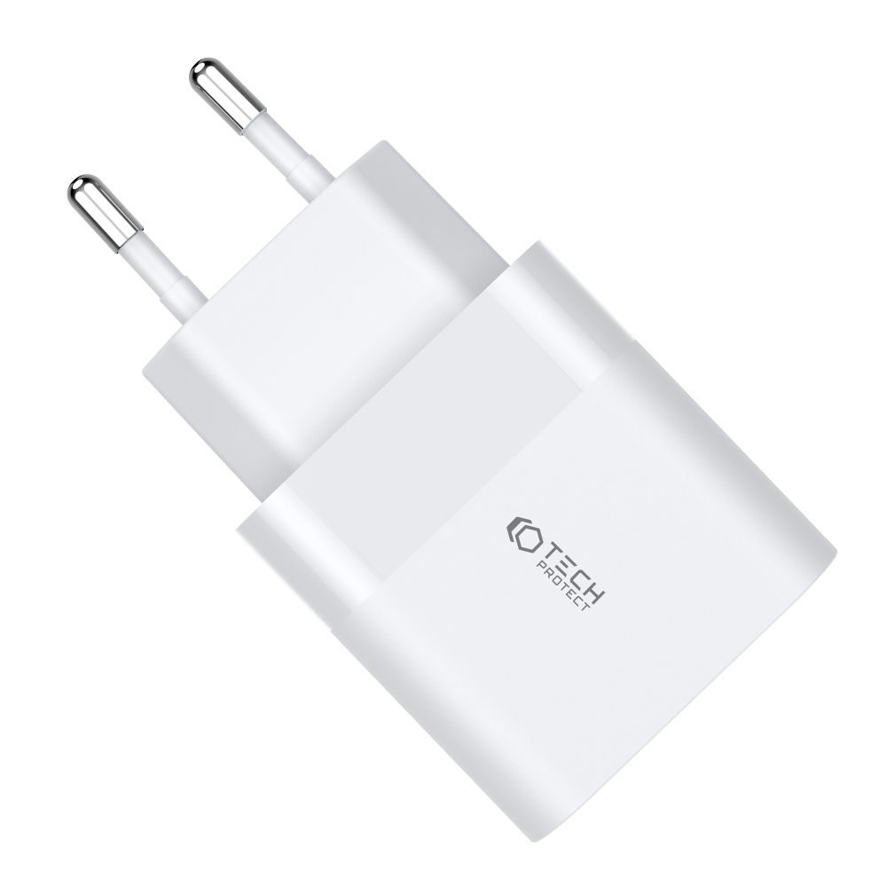 Tech-Protect C30W 2-portová Nabíječka, PD30W/QC3.0, Bílá