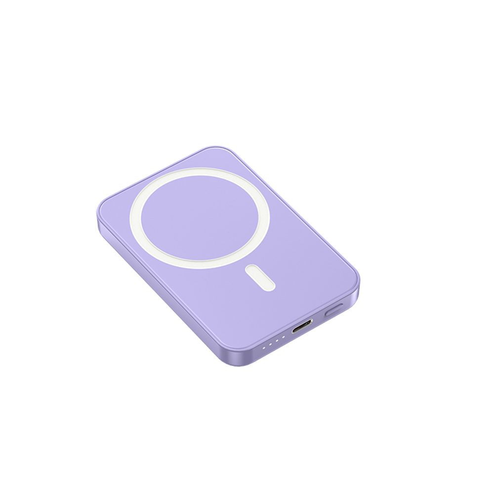Magsafe vezeték nélküli powerbank, 10000mAh, PD22,5W, ABS, lila