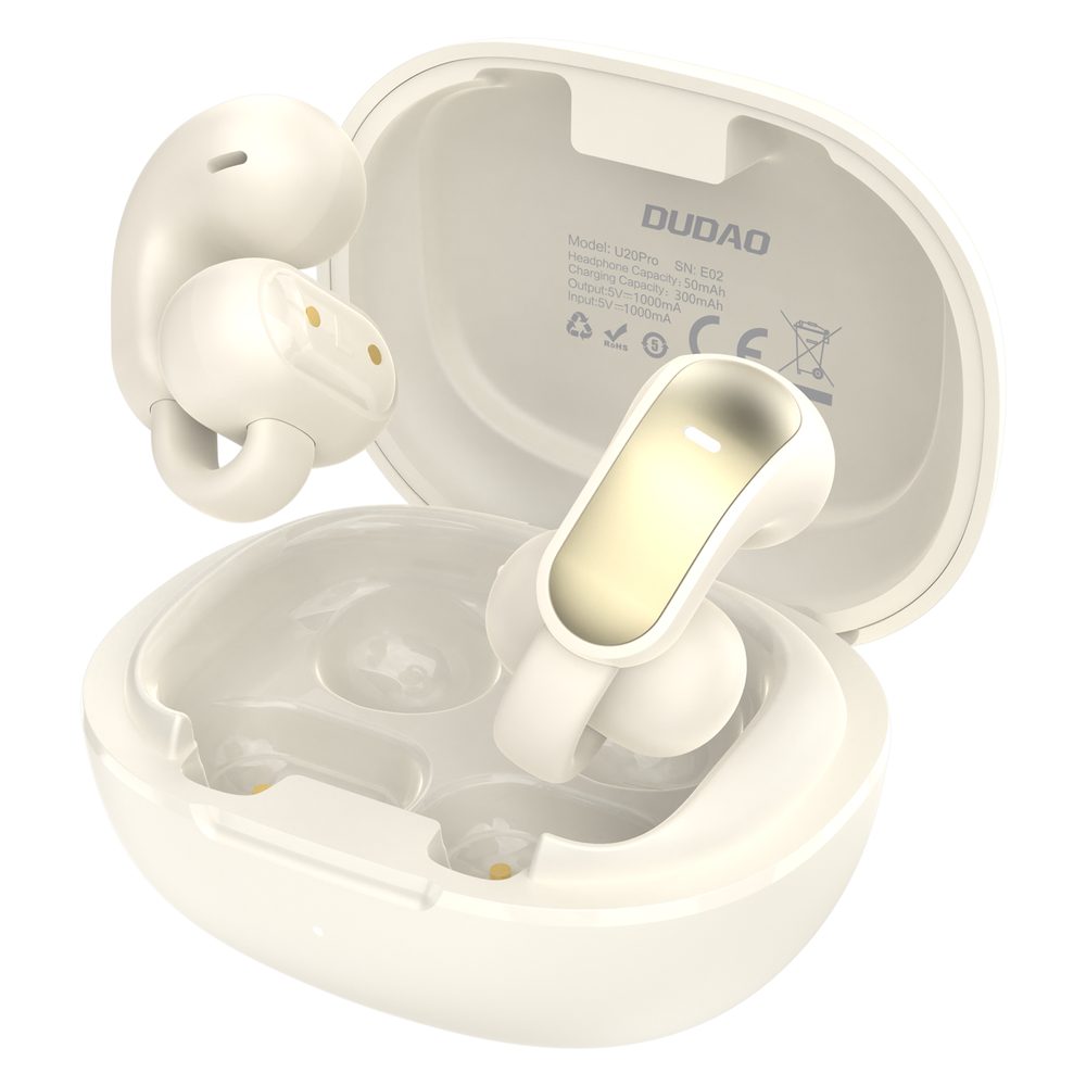 Dudao U20 Pro TWS Bezdrátová Bluetooth sluchátka, bílá