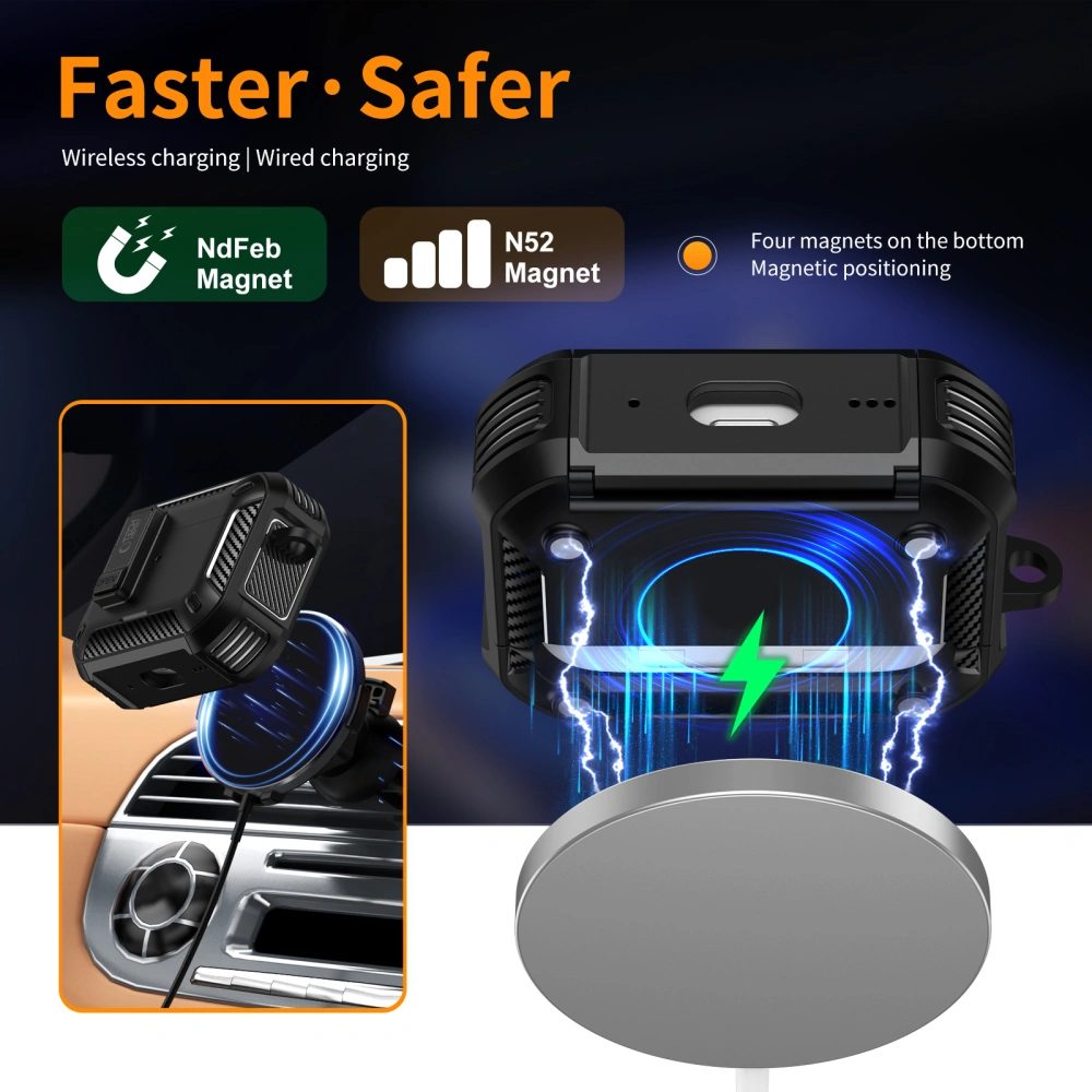 Tech-Protect Carbonox MagSafe puzdro, Apple AirPods Pro 3, čierne