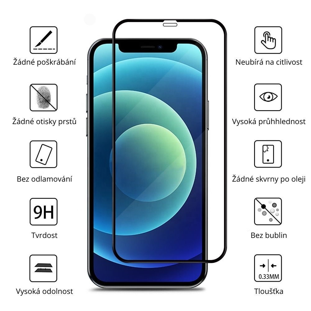 JP Dual Pack 3D Tvrzené Sklo + Průhledný Obal, IPhone 12 Pro