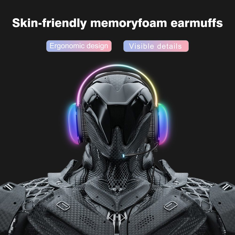 Onikuma X25 Herné slúchadlá s mikrofónom, RGB, čierna