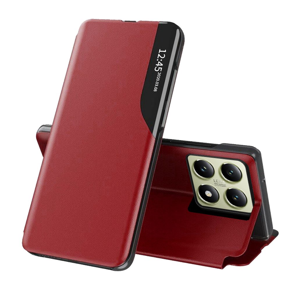 Eco Leather View Case, Xiaomi 14T, piros