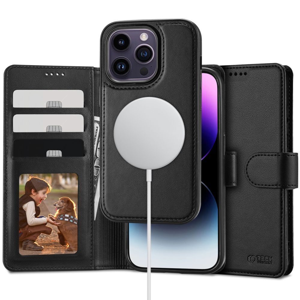 Tech-Protect Denarnica MagSafe, IPhone 15 Pro, črna