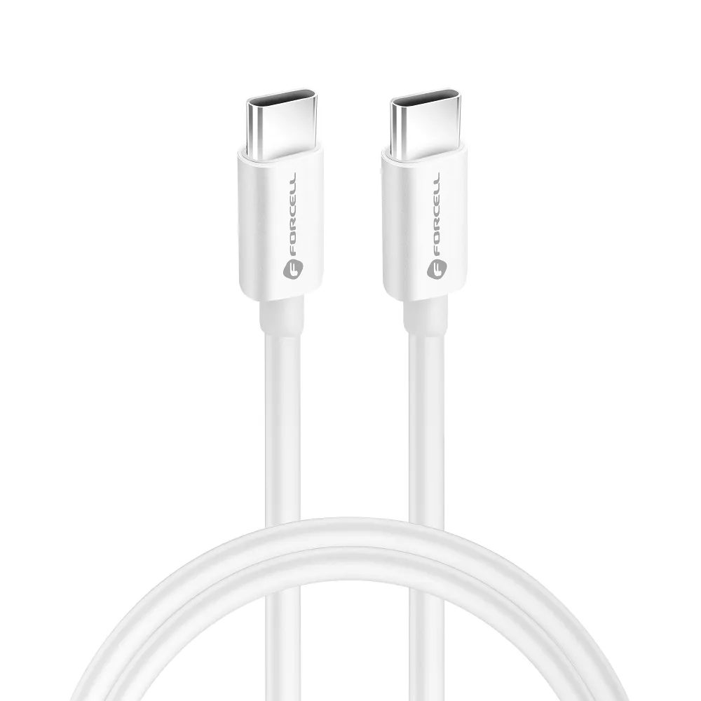 Forcell Kábel USB-C - USB-C, QC4.0, 5A/20V, PD100W, C339, 1 M, Biely
