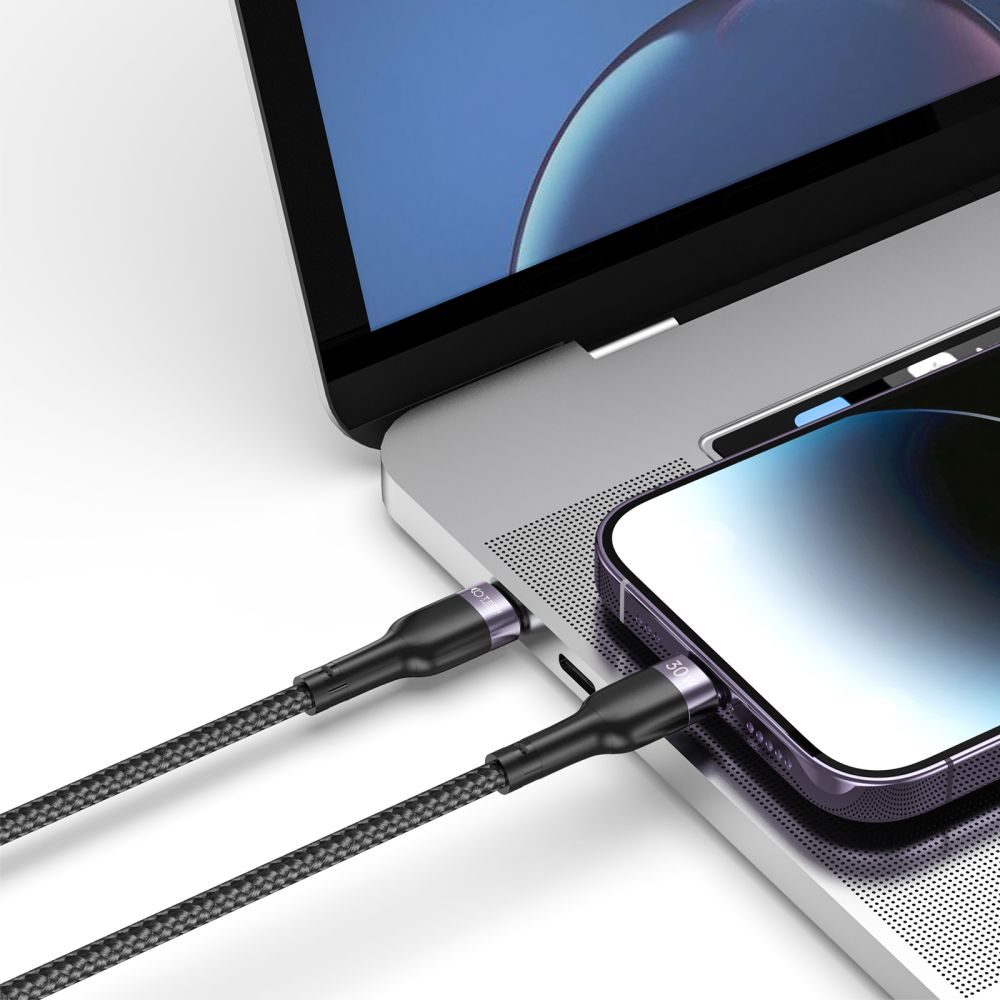 Tech-Protect UltraBoost Cablu USB-C - Lightning, PD30W / 3A, 0,25 M, Negru
