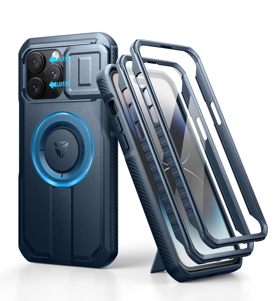 Dexnor MagSafe 360 Kickstand Camprotector borító iPhone 14 Pro Max, kék