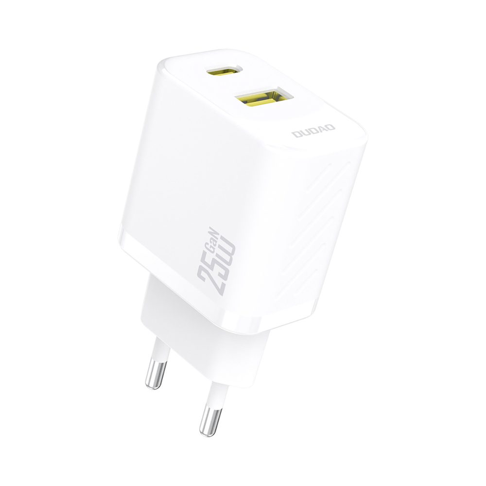 Levně Dudao A26T nabíječka USB-A + USB-C, GaN, 25W, bílá