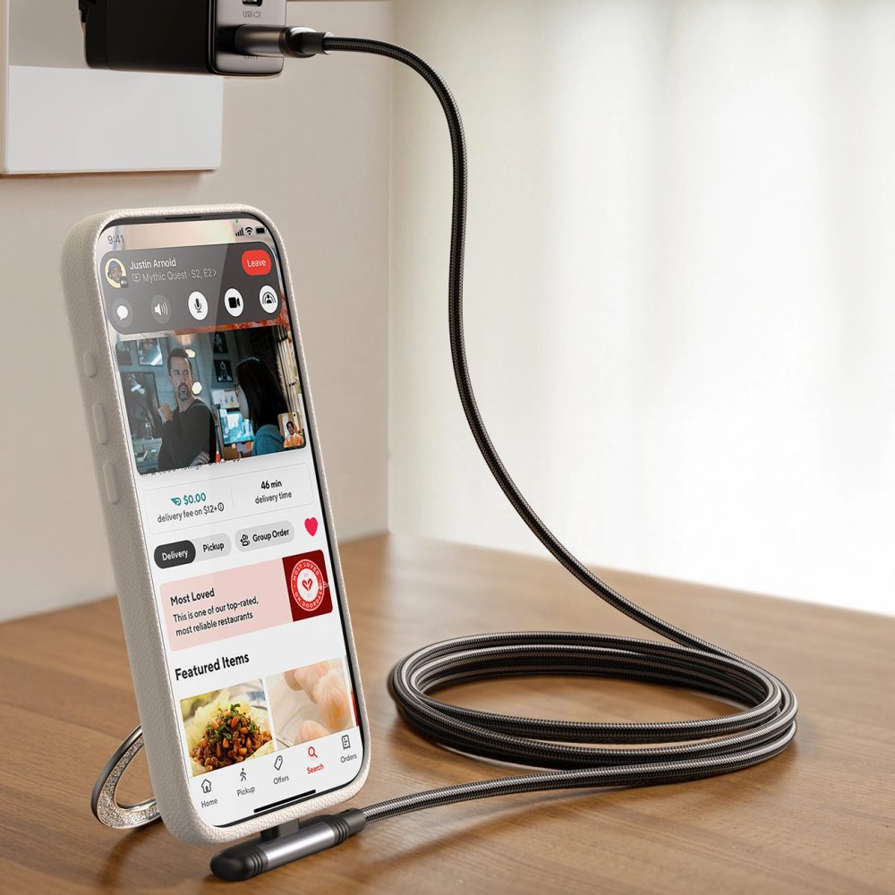 Joyroom S-A56 EnjoyX Series 90° kábel USB-A - USB-C, 3A, 1,2 m, čierny
