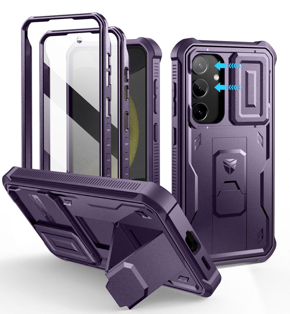 Dexnor 360 Kickstand táborvédő borító Samsung Galaxy S24, lila