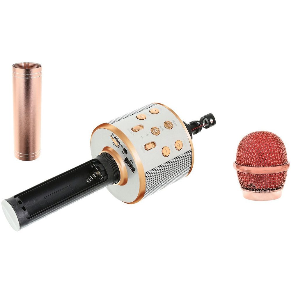 Bežični Karaoke Mikrofon S Kontrolerom Reprodukcije, Ružičasti