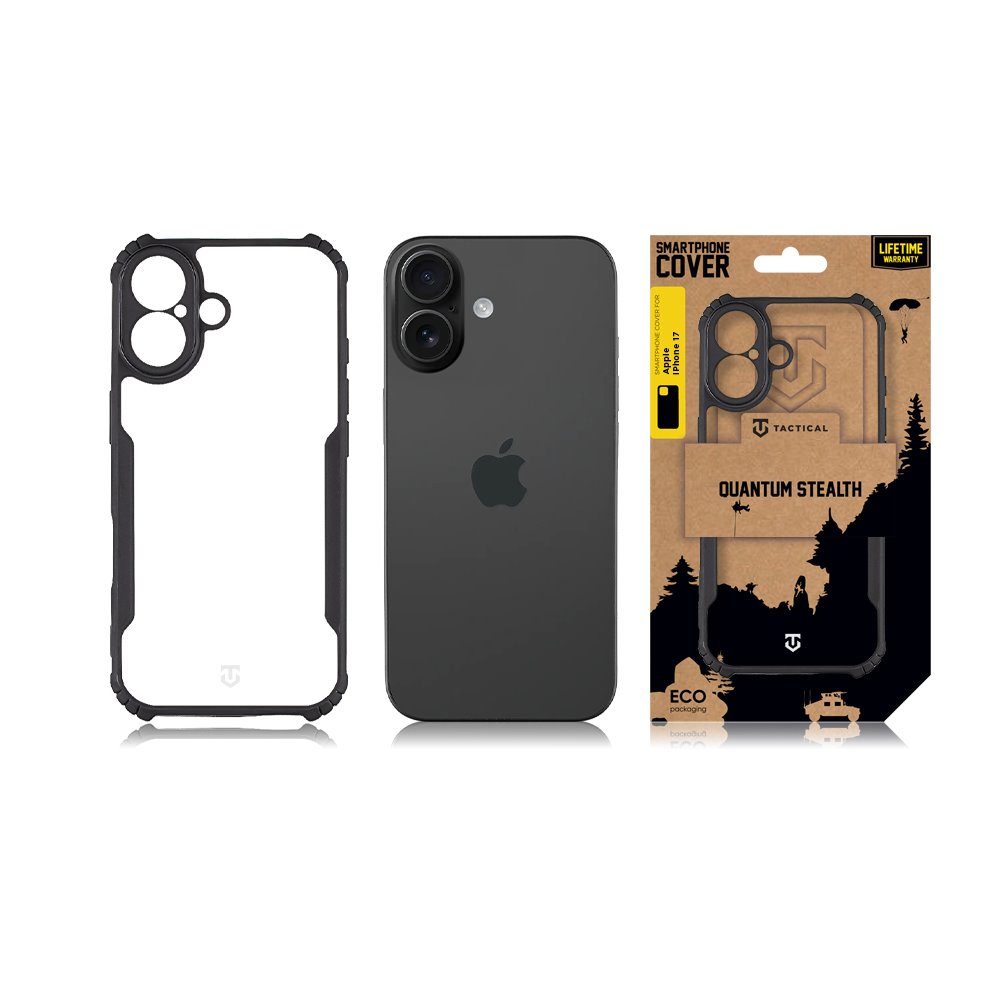 Tactical Quantum Stealth kryt, iPhone 17, čierny
