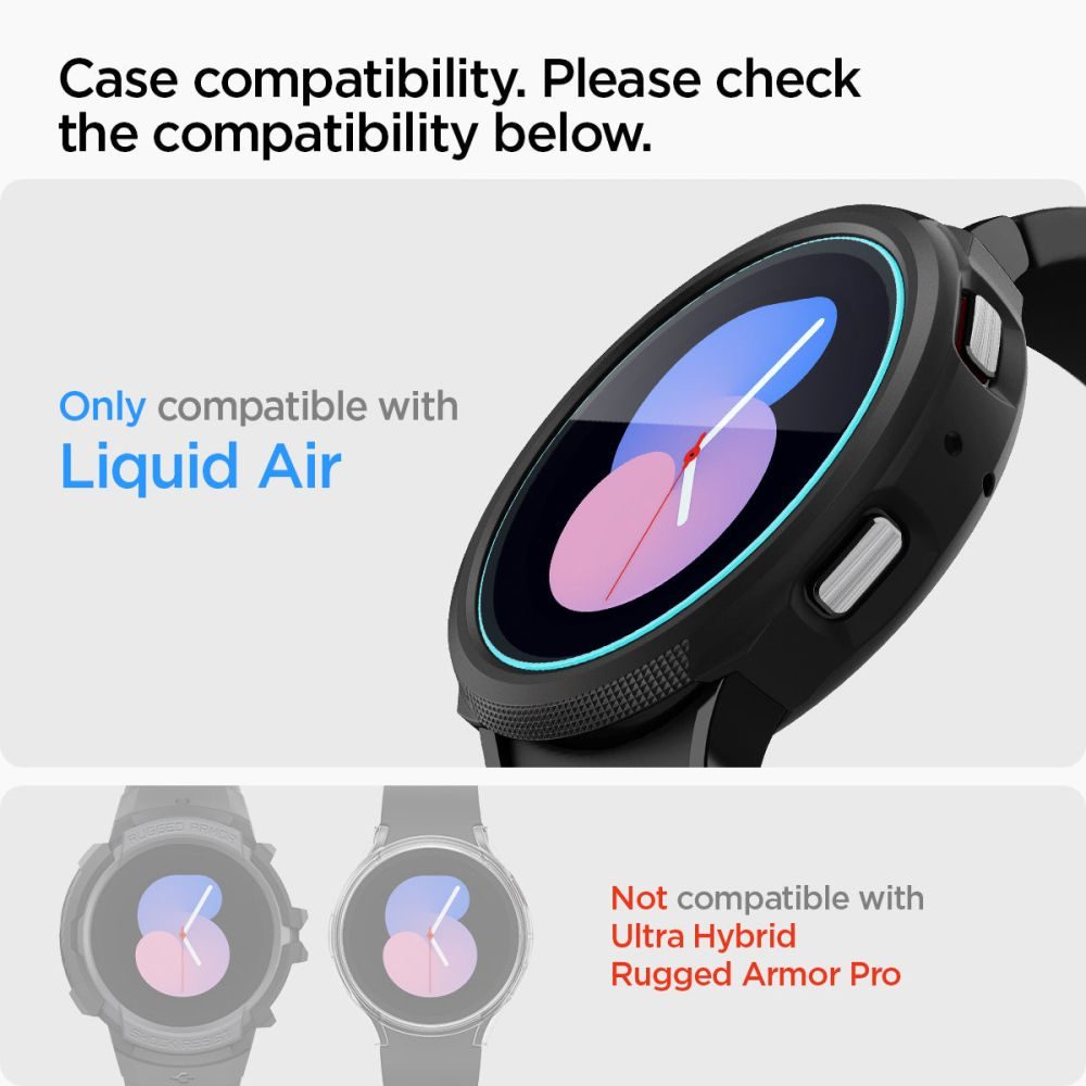 Spigen Glas.TR EZ Fit Edzett üveg 2 Db, Samsung Galaxy Watch 4 / 5 (40 Mm)