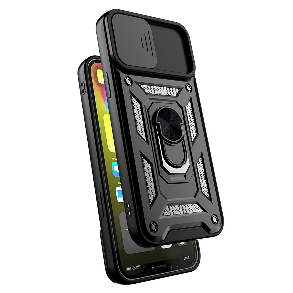 Slide Camera Armor Case, IPhone XR, črne Barve