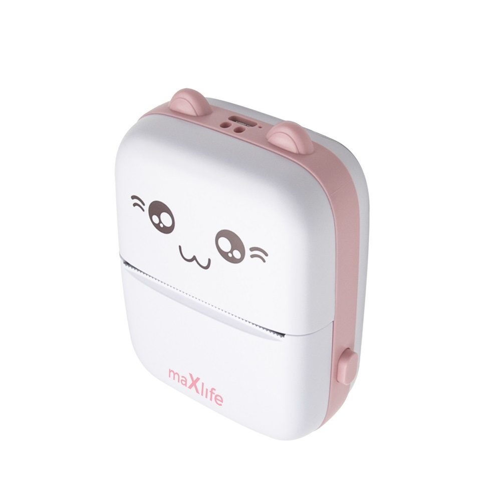 Maxlife MXTP-100 Bluetooth hőnyomtató, rózsaszín