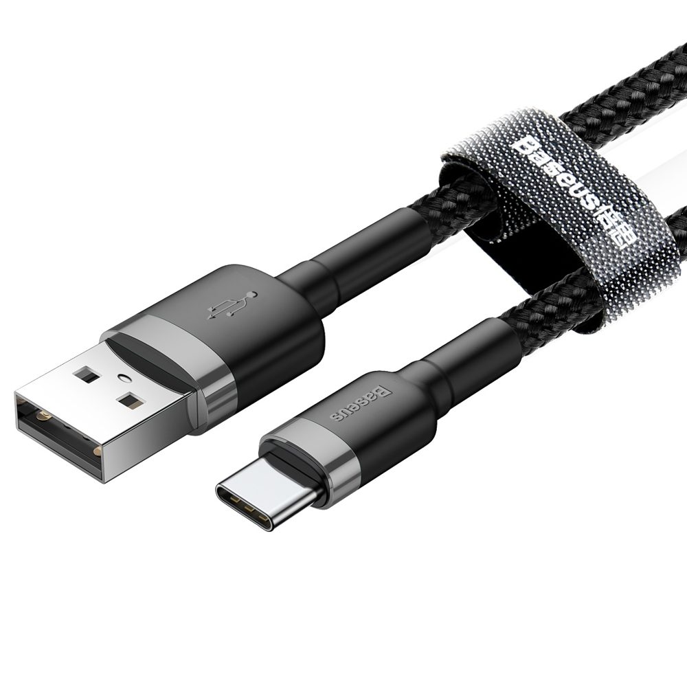 Baseues Cafule USB-C Kábel, Fekete-szürke, 0,5 M (CATKLF-AG1)