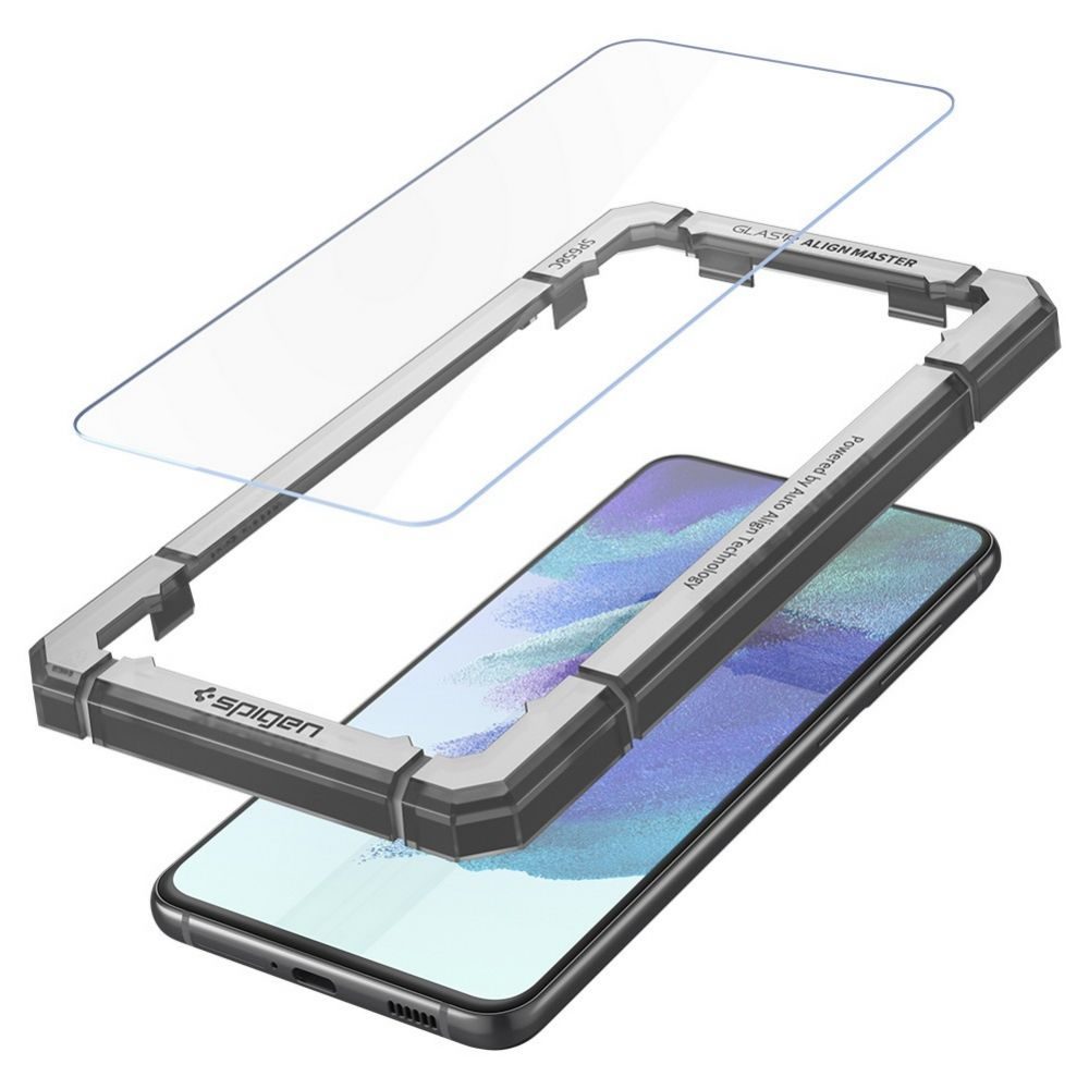Spigen Glass ALM Glas.TR 2 Kosa Z Aplikatorjem, Zaščitno Kaljeno Steklo, Samsung Galaxy S21 FE