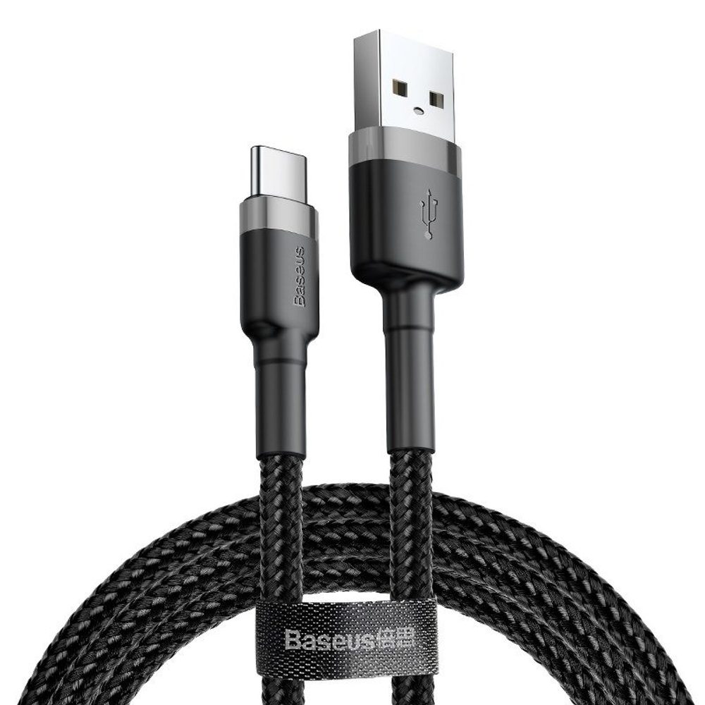 Baseus Cafule Kabel, USB-C, Sivo-crni, 2 M (CATKLF-CG1)