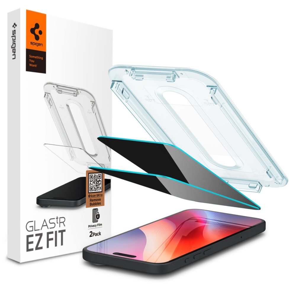 Spigen Glass.TR EZFit Privacy s aplikátorom, 2 kusy, Tvrdené sklo, iPhone 16 Pro Max / 17 Pro Max
