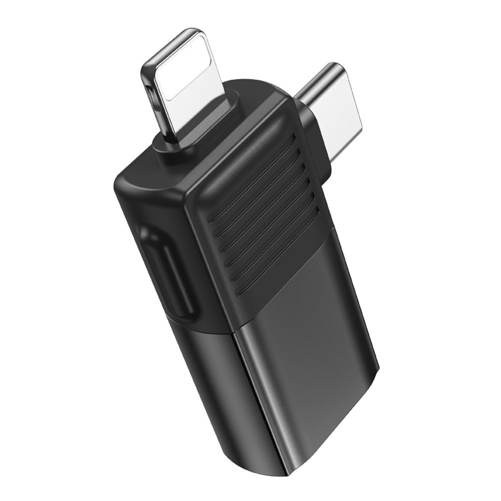 Borofone BV18 Adaptér, Lightning + USB-C - USB, čierny