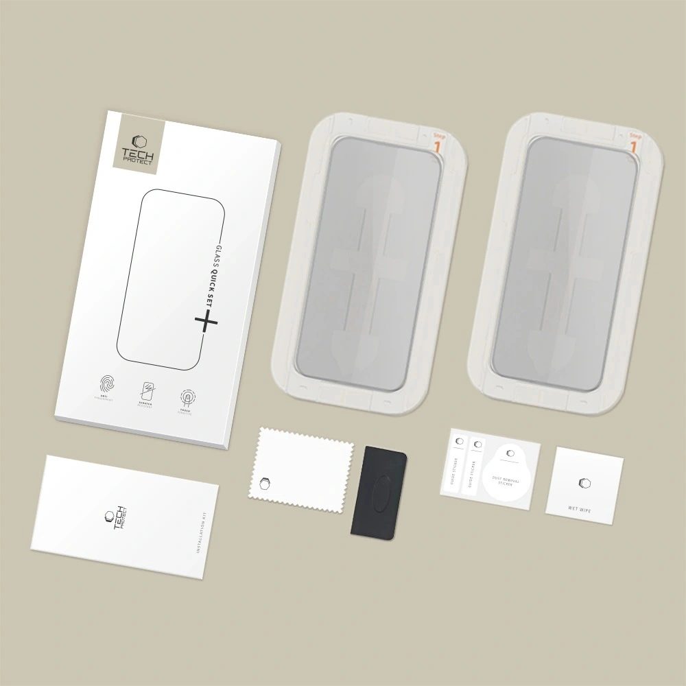 Tech-Protect Privacy Tvrdené sklo Quick Set+, iPhone 14 Pro, 2 kusy