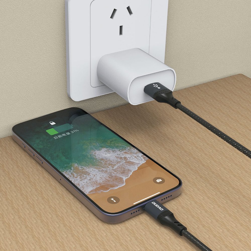 Dudao L3SL kabel USB-A - Lightning, 3A, 30W, 1,2 m, černý