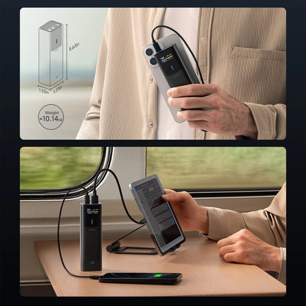 Cuktech CKPB100PGLBL Powerbanka 10000mAh, USB-C + USB-A, 150W, čierna