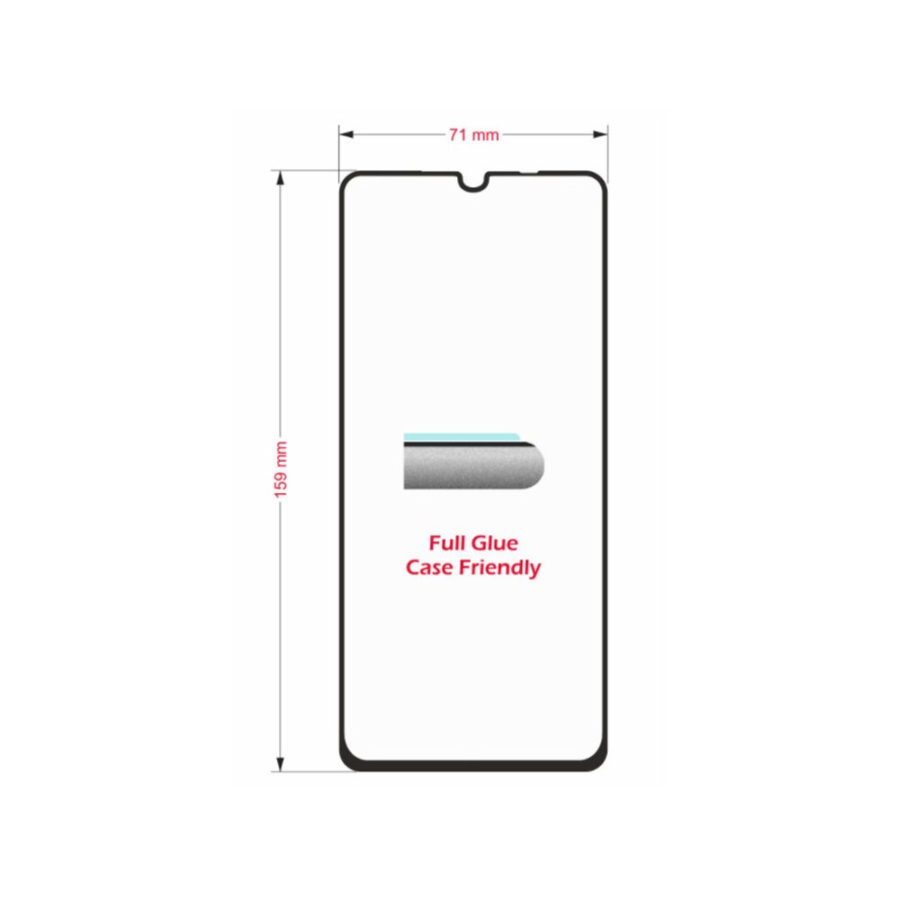 Swissten Full Glue, Color Frame, Case Friendly, Zaščitno Kaljeno Steklo, Xiaomi Redmi 9C, črno