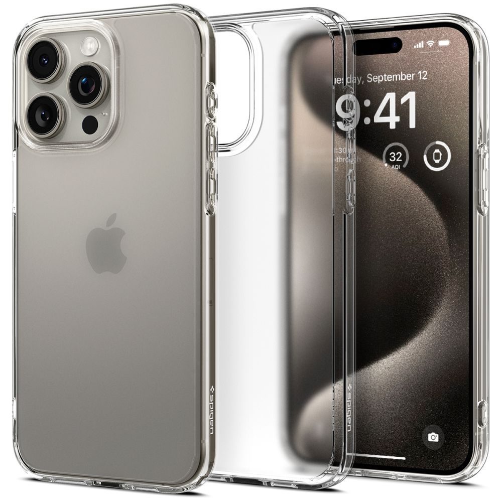 Spigen Ultra hybrid kryt na mobil, iPhone 15 Pro Max, frost clear